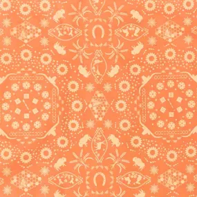 Bison Print Western Cotton Bandana in Orange