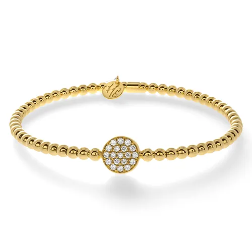 0.20ctw, 18K Yellow Gold Tresore Stretch Bracelet