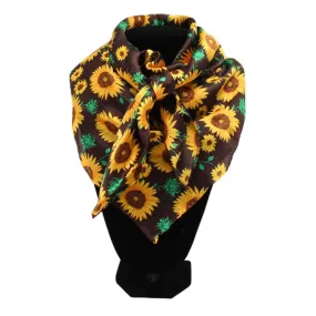 0908118 M&F Silk Sunflower Print Wild Rag