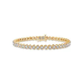 1 CTW Diamond 7-inch Tennis "S" Bracelet in 10KT Yellow Gold