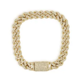 10k Gold 3 Row Diamond Miami Cuban Link 9.75mm Bracelet