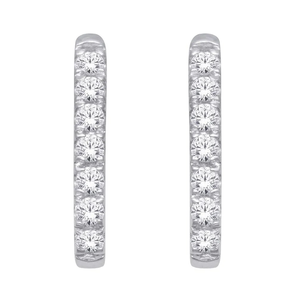 10K White Gold 1/4 Ct.Tw.Diamond J Earrings