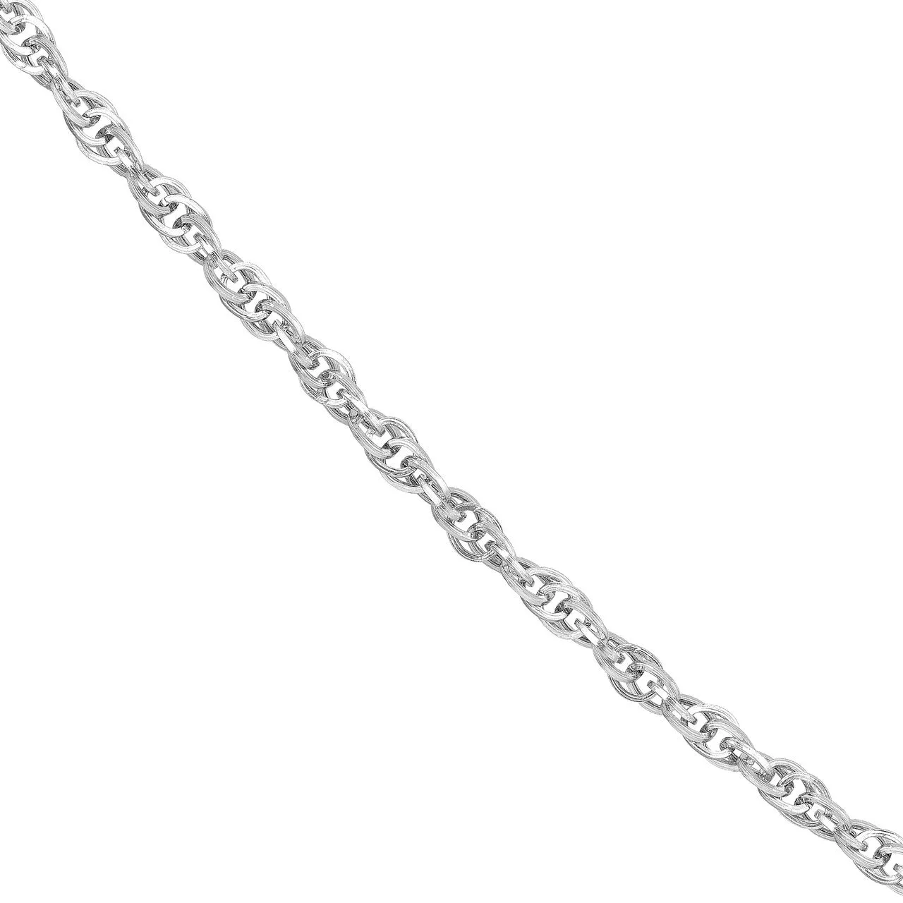 14K Gold 2.5mm Dainty Rope Chain Necklace with Lobster Lock