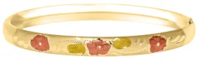 14K Gold Filled Children's Tri-Color Flower Bangle