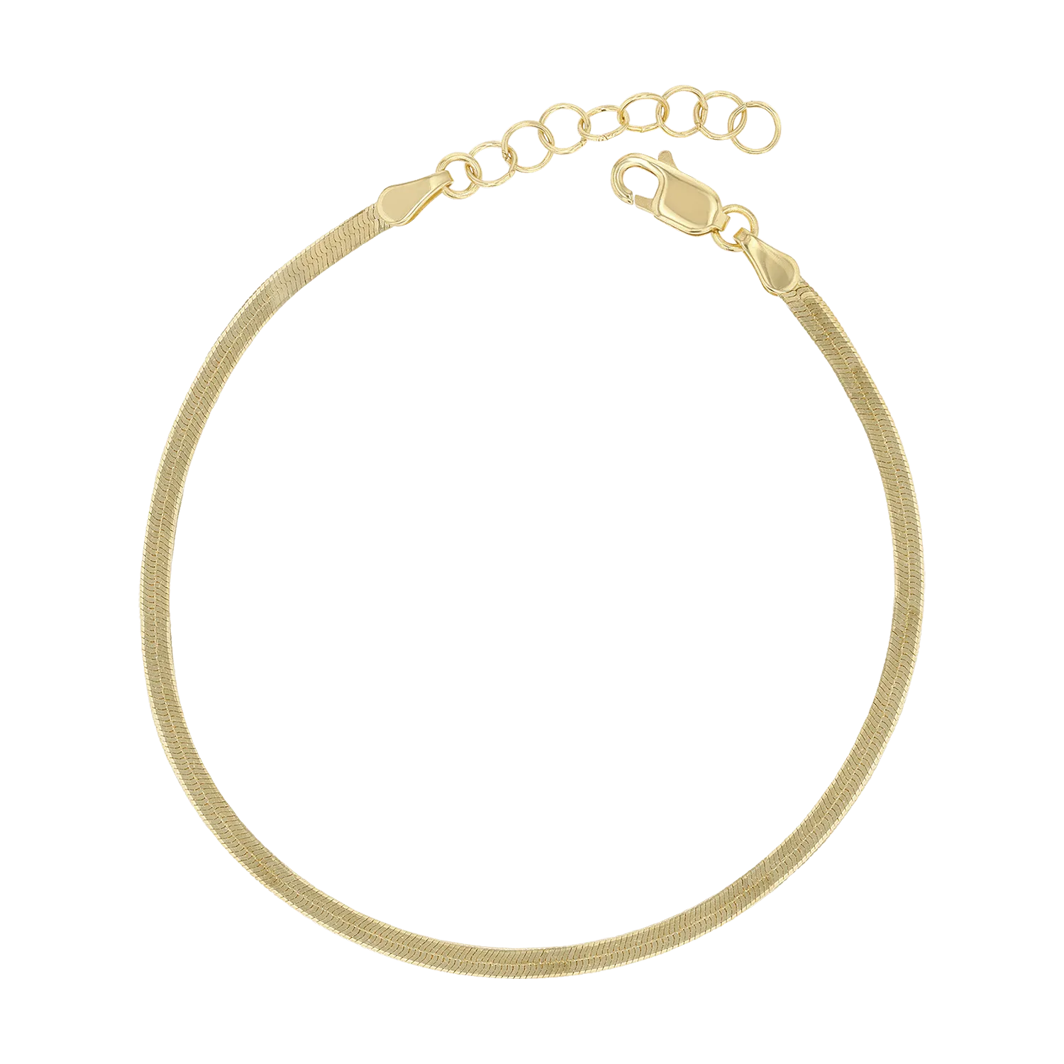 14K Gold Thin Herringbone Bracelet 3mm