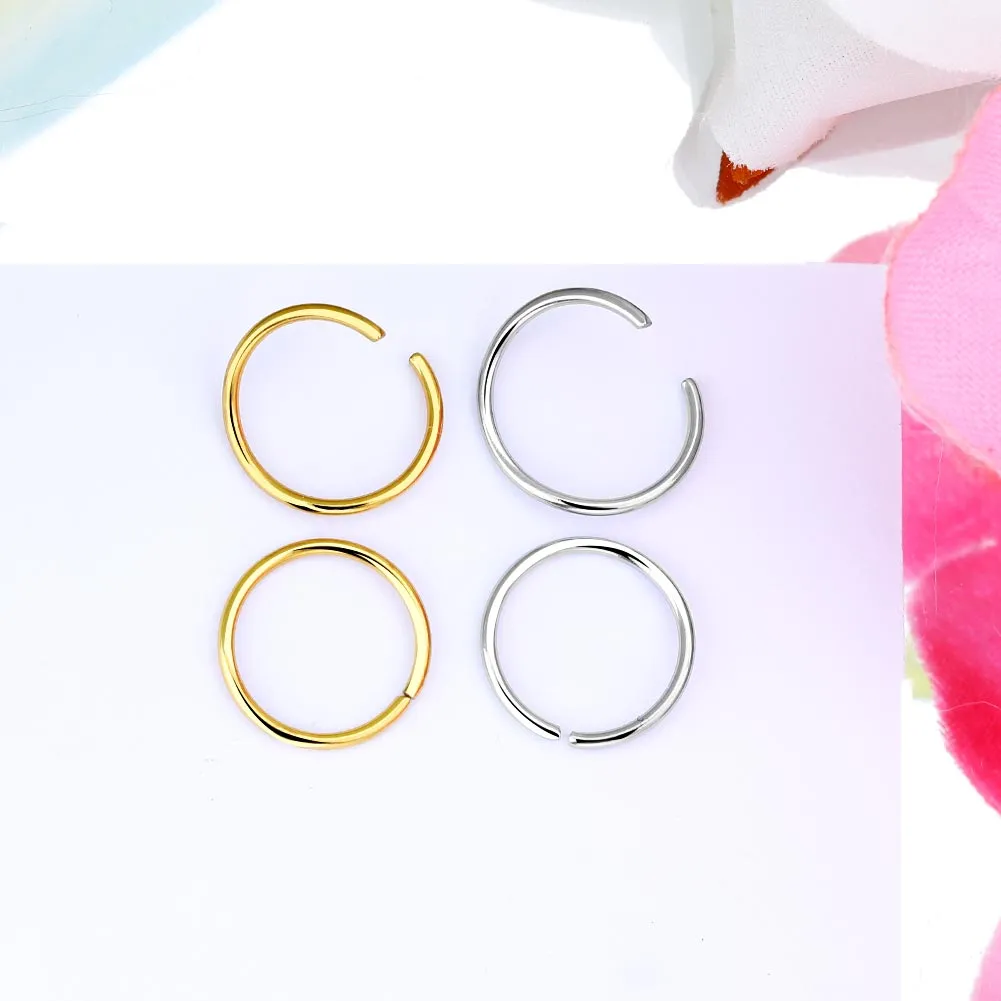 18G Simple Seamless Nose Hoop Cartilage Rings