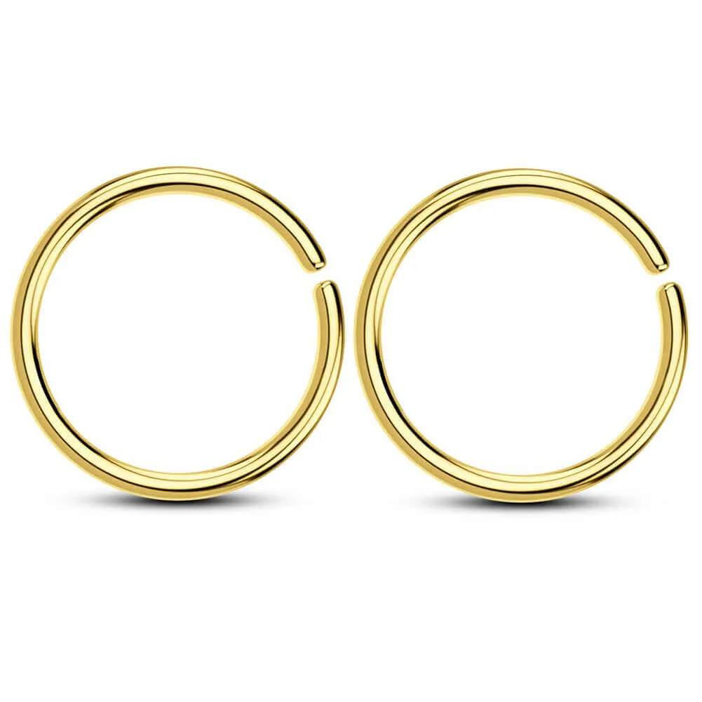 18G Simple Seamless Nose Hoop Cartilage Rings