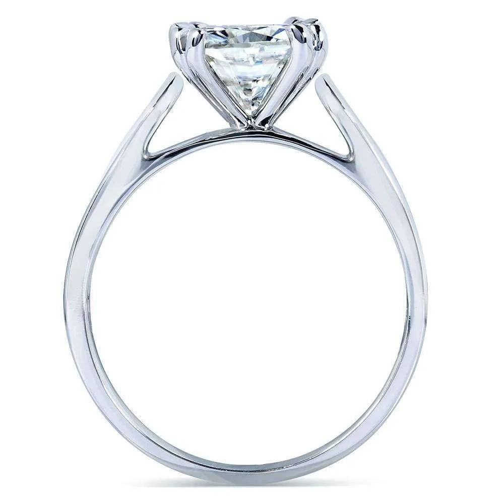 2 Carat Cushion Moissanite Simple Solitaire Ring