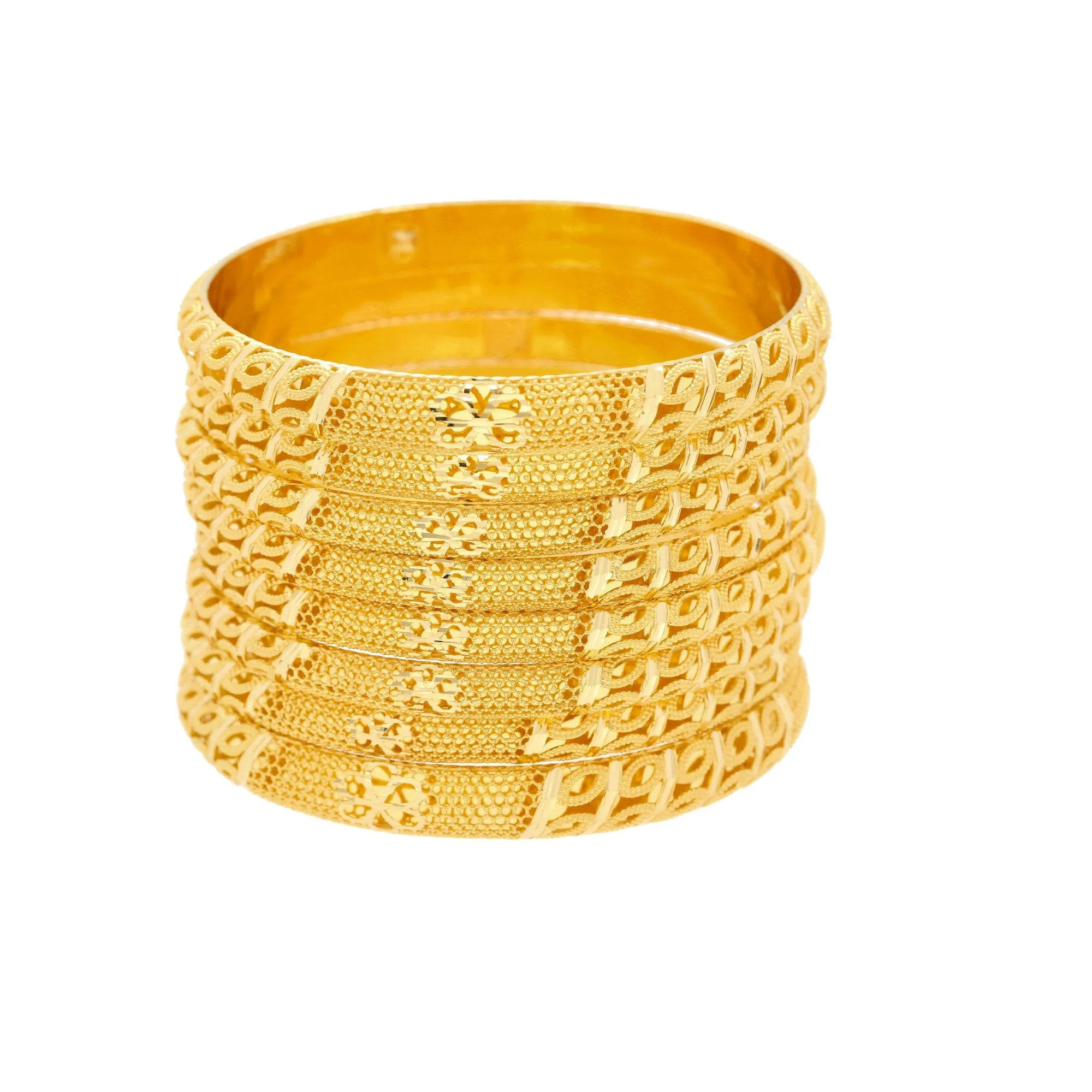 22K Gold Bangles Set of Twelve, 104.4gm