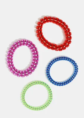 4-Piece Multi Size Spiral Hair Ties