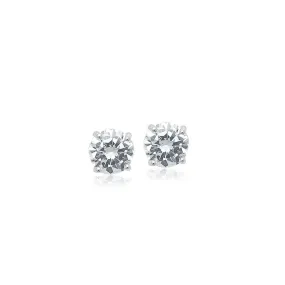 7mm Cubic Zirconia Solitaire Stud Earring