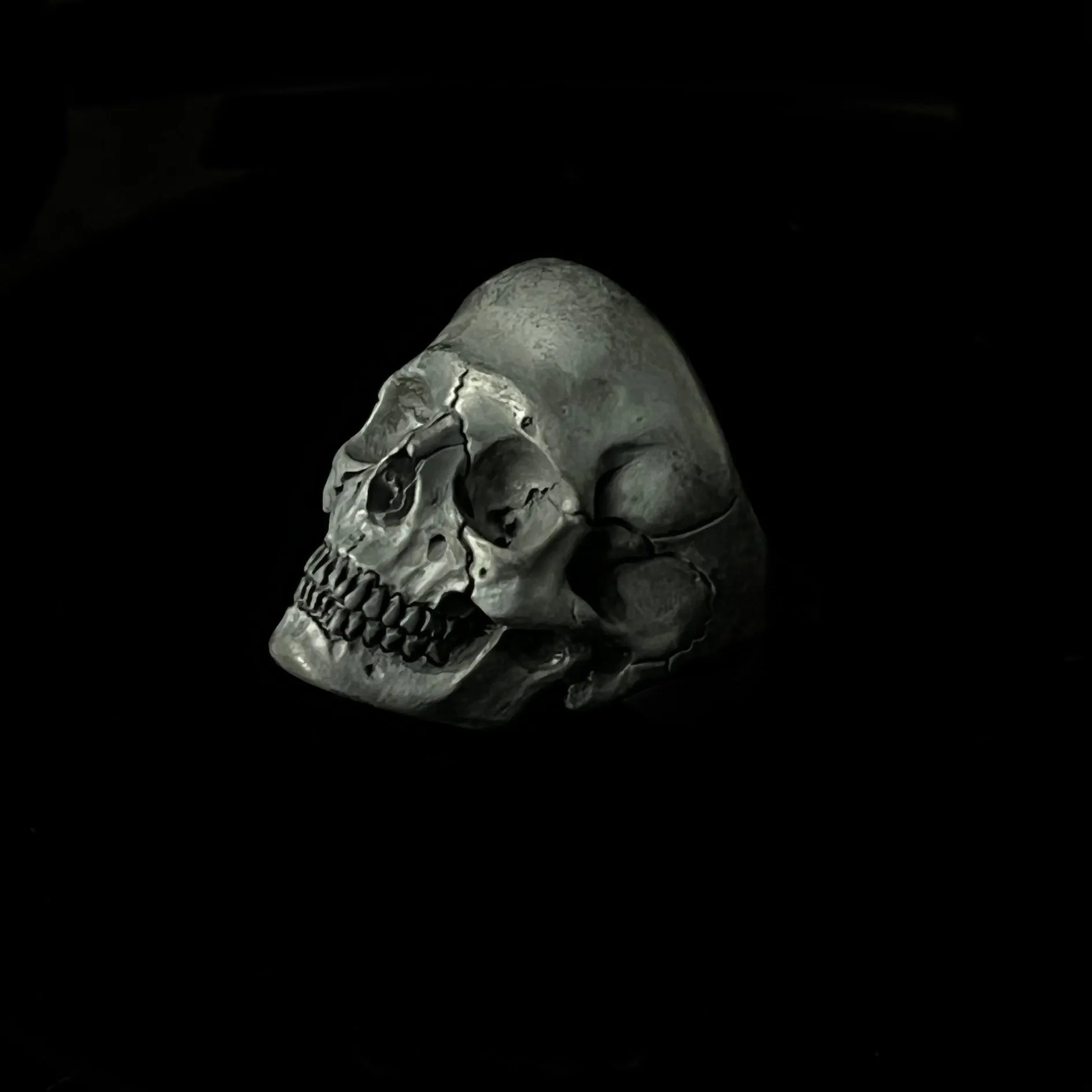 925 Full Skull Ring