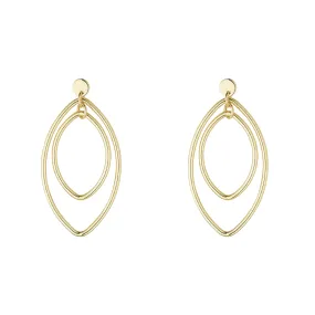 9kt Gold Double Oval Earrings