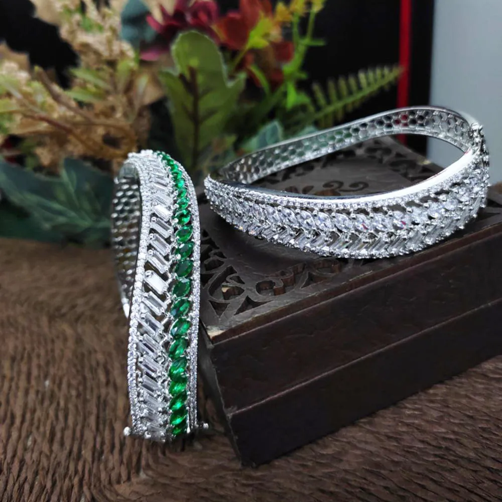 Aamrapali Silver Plated AD Bangle