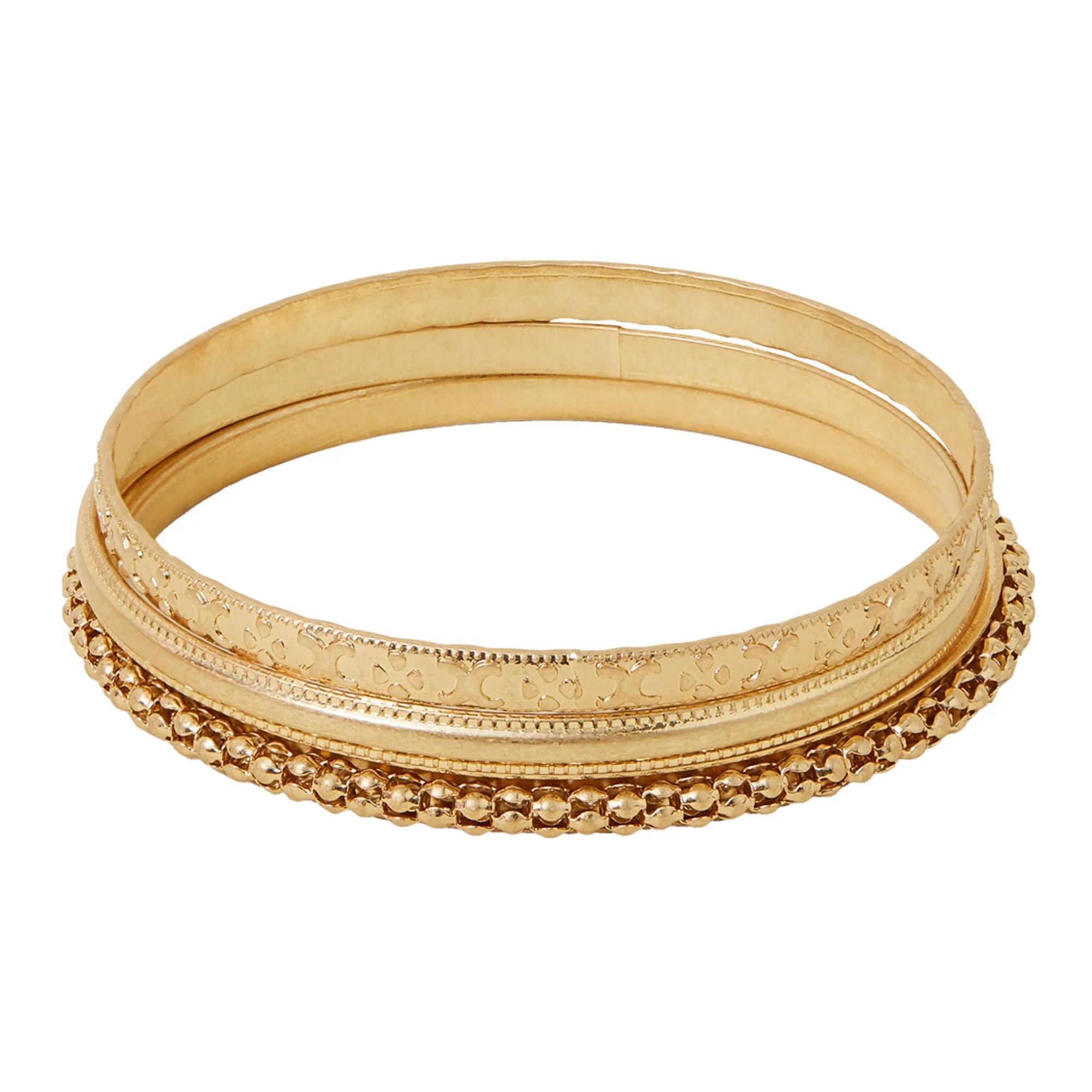 Accessorize London  Women's Gold Bobble Bangles