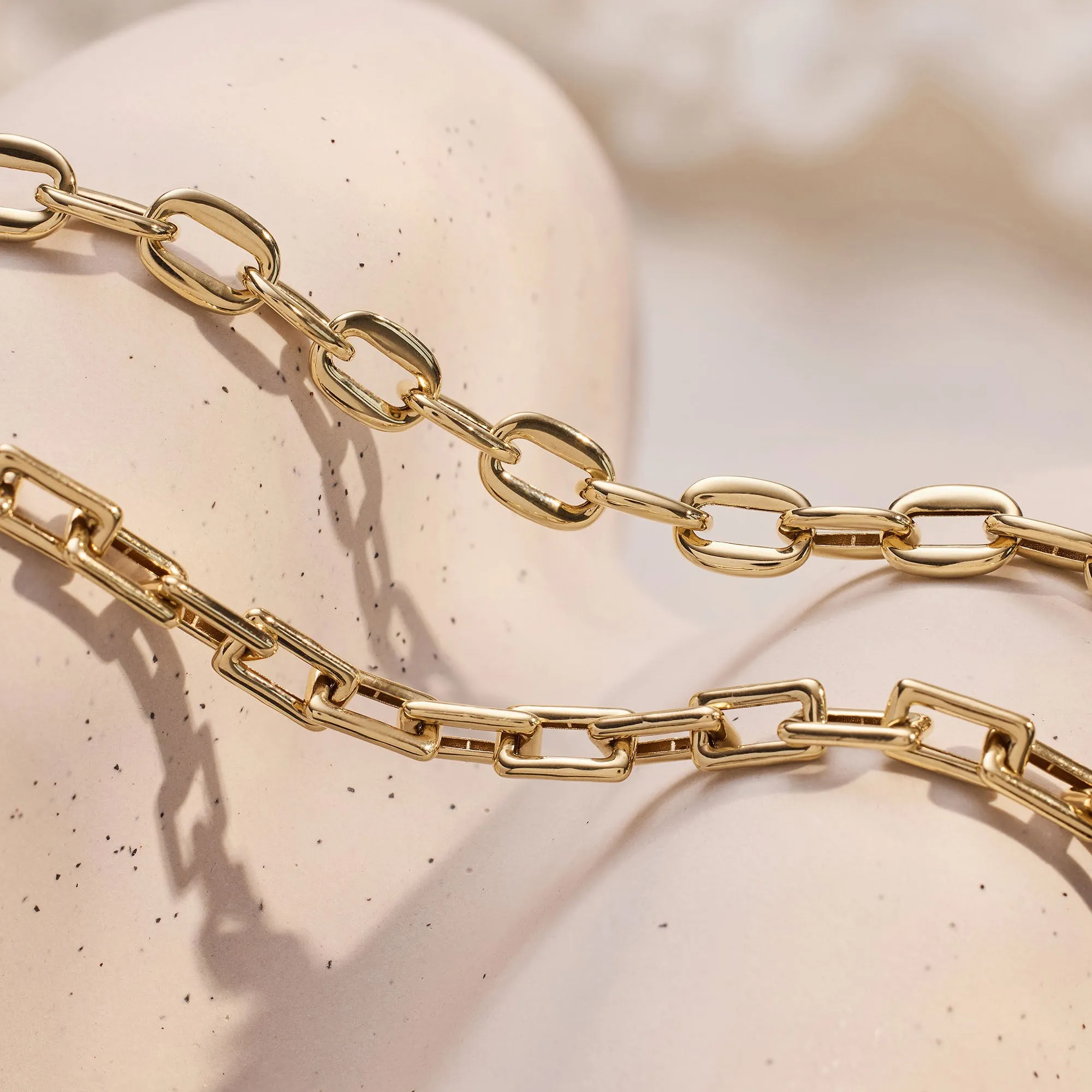 Aidee Adeline 14 karat gold link bracelet with square chains