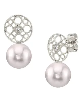 Akoya Pearl & Diamond Faye Drop Earrings