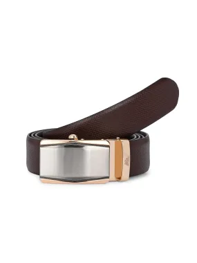 AL_9115_B_G-BROWN Leather Belt For Men's