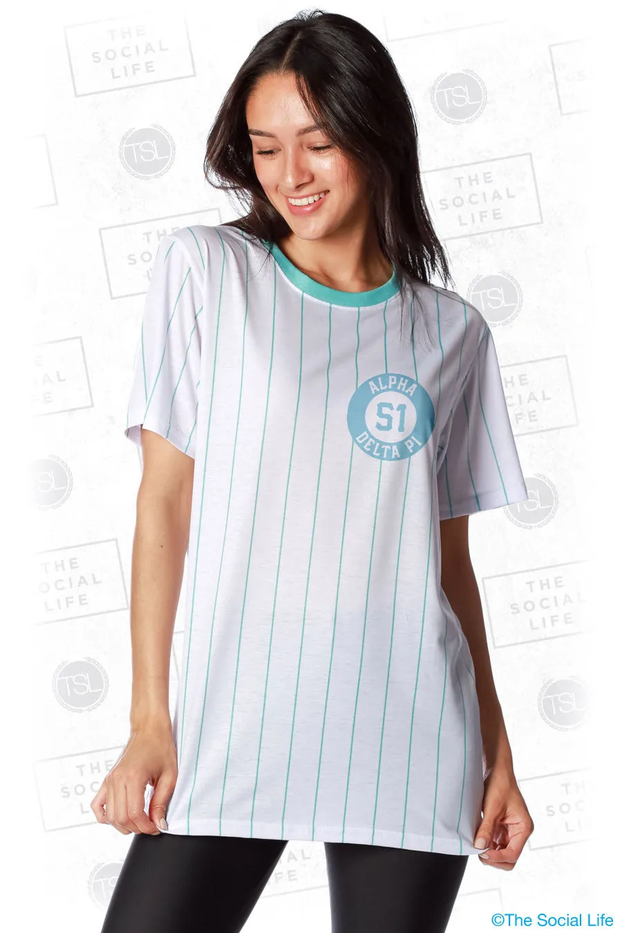 Alpha Delta Pi Pinstripe Tee