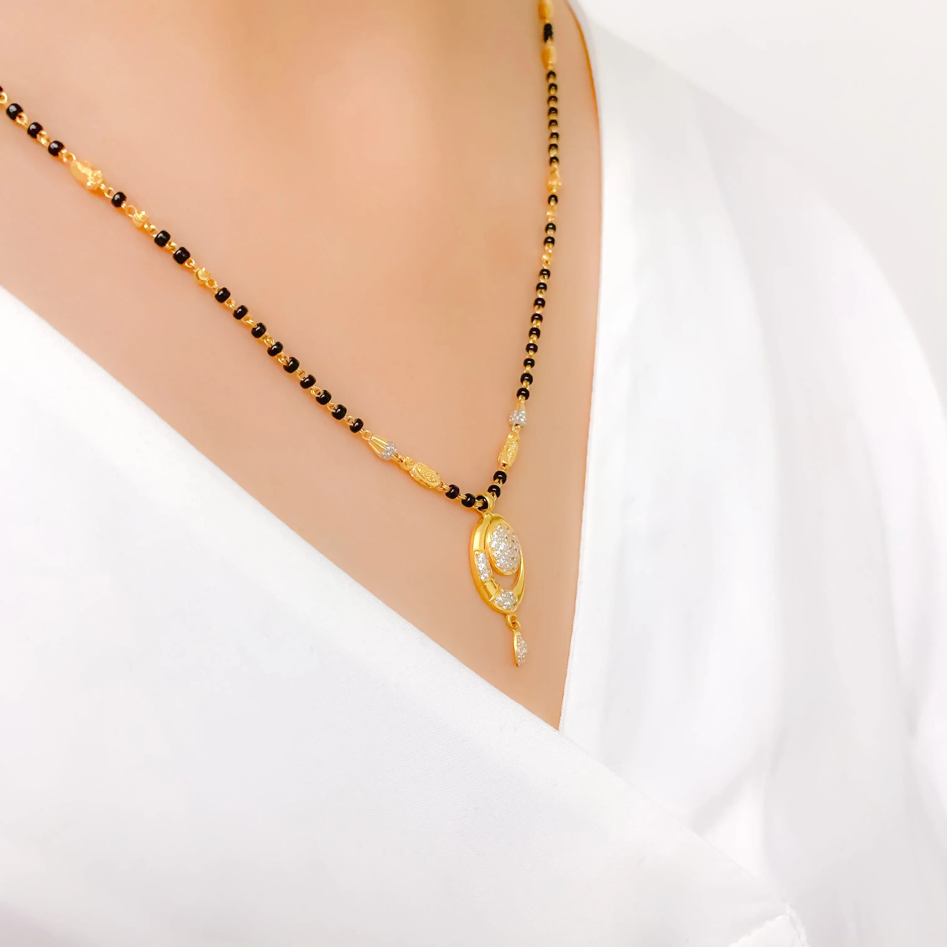 Asymmetrical CZ Mangalsutra