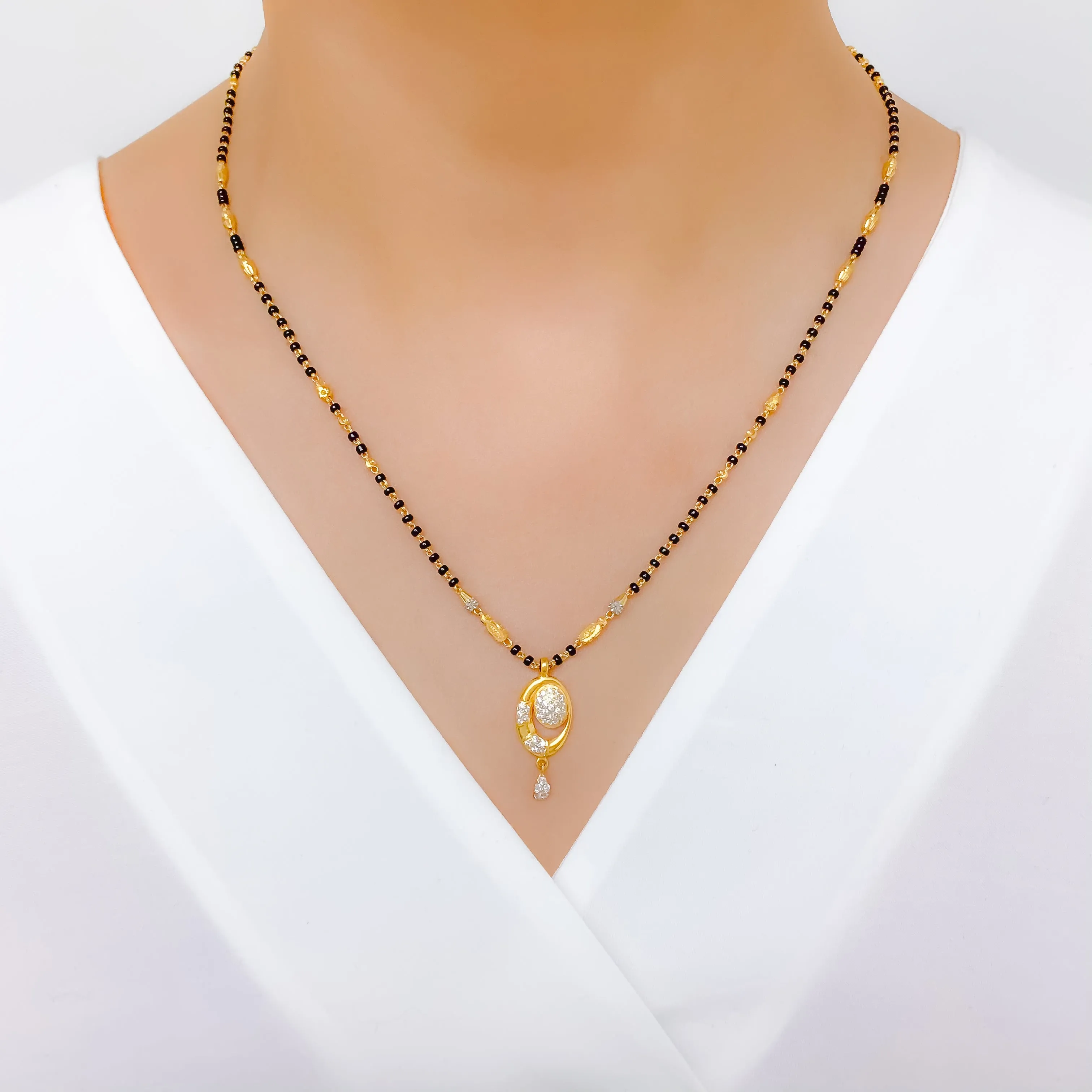 Asymmetrical CZ Mangalsutra