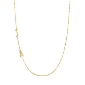 Asymmetrical Multiple Initials Necklace