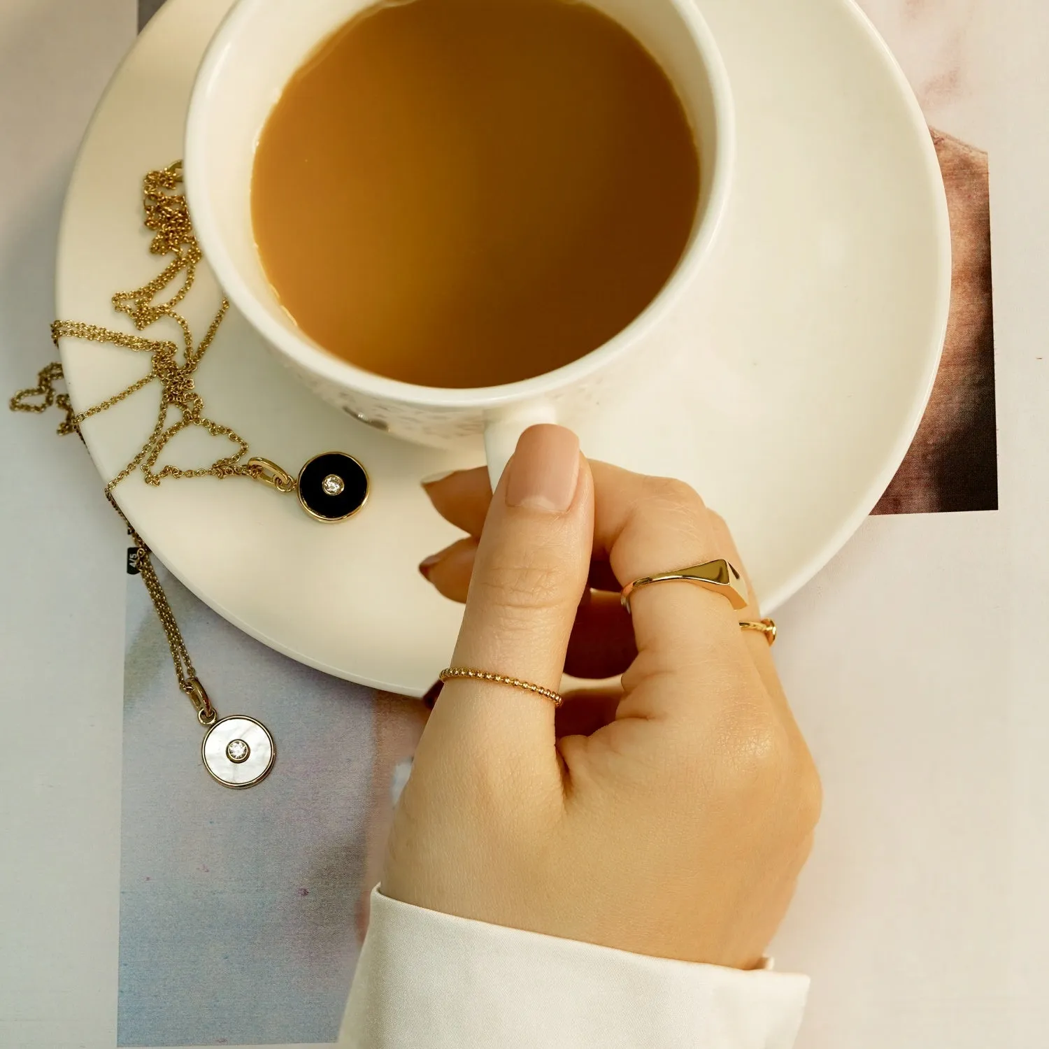 Ball-beaded Dainty Ring