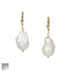 Baroque Pearl Drop Earrings - Silver or Gold