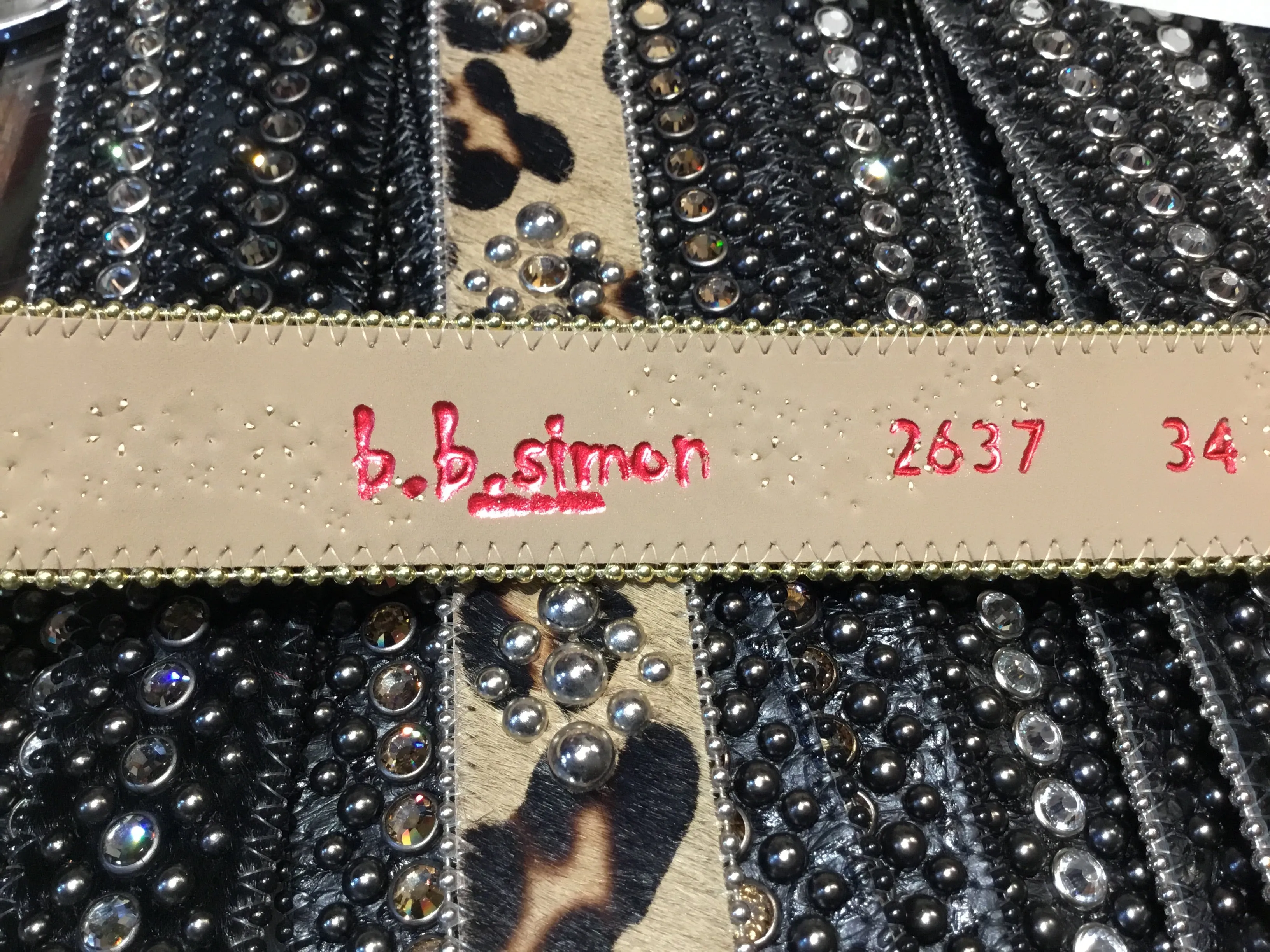 b.b. Simon Sky Gold Light Blue Crystal Belt