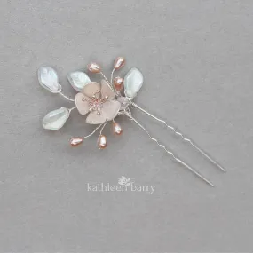 Bespoke blossom hair pin - assorted colors available - Detailed images still to be loaded