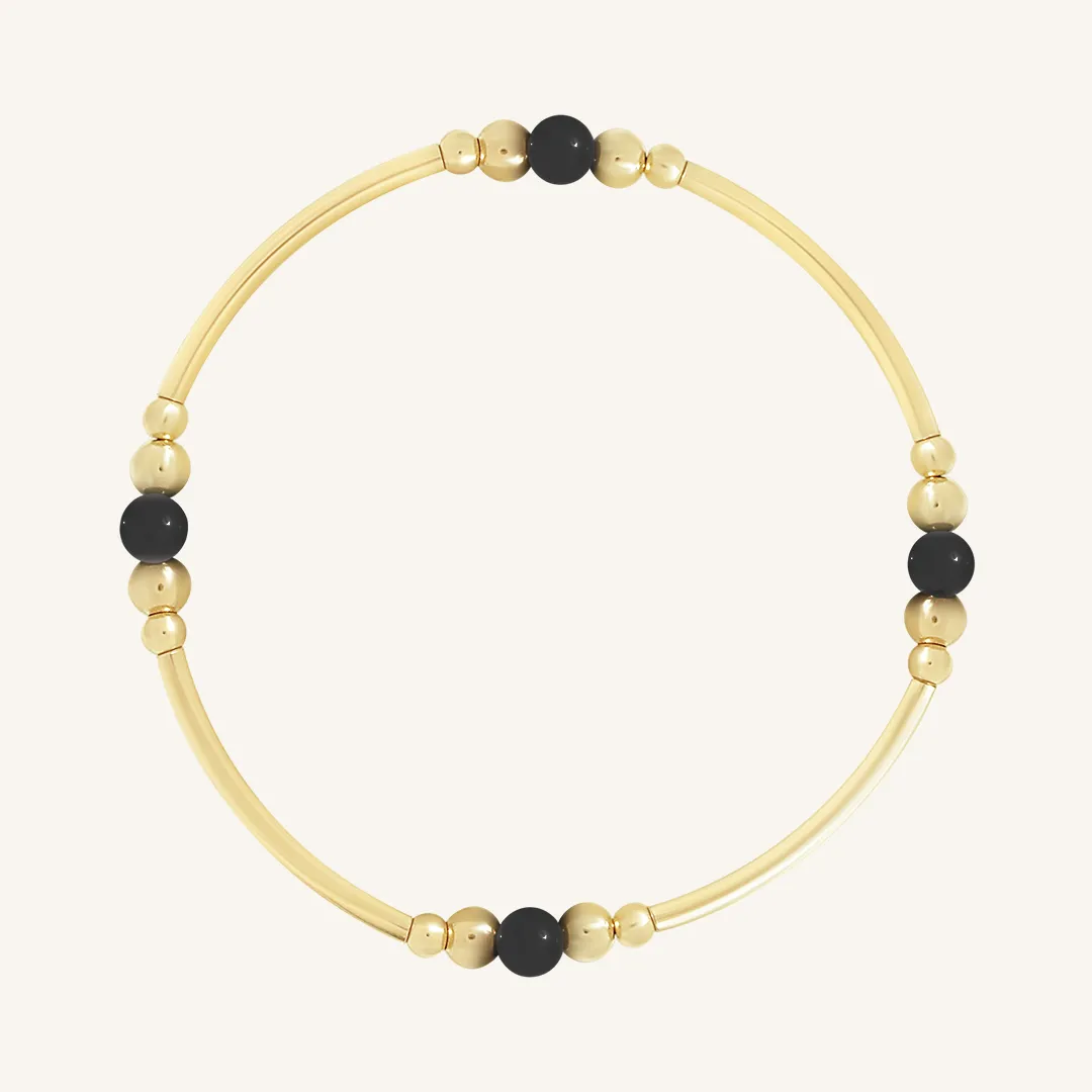 Black Agate Ava Bracelet - Stone of Strength