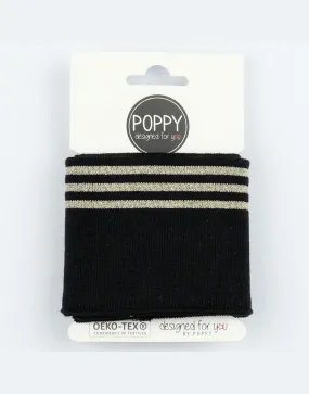 Black and Gold Triple Striped Cuffing by Poppy