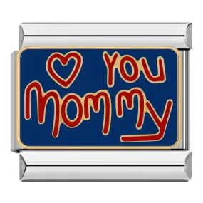 Blue Plate, I Love You Mommy, on Silver