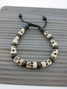 Bone Skulls Wrist Mala