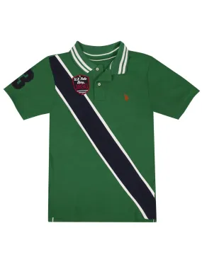 Boys Diagonal Stripe Polo Shirt