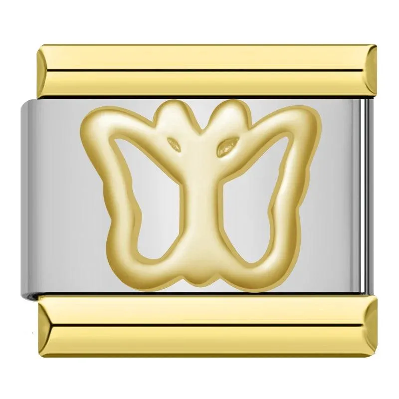 Butterfly in Gold and Silver, on Silver