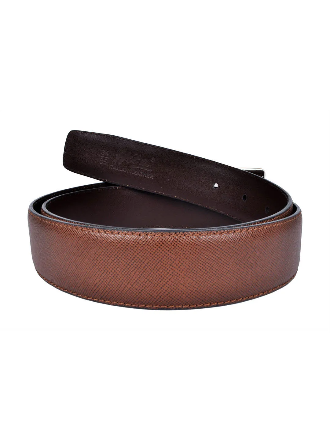 Cftd Saffiano Brown Leather Belts