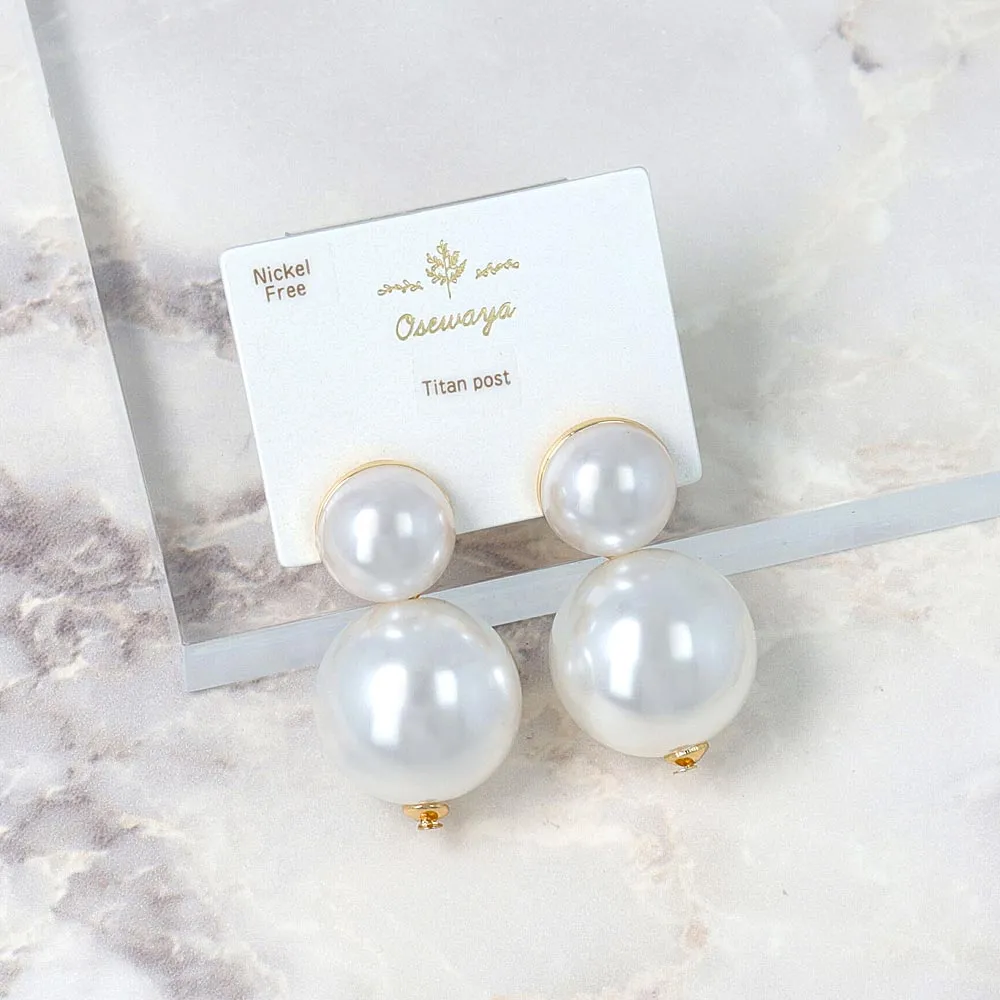 Chunky Double Pearl Earrings