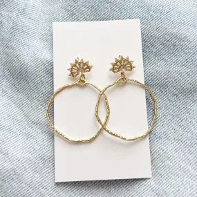 Coastline Sunrise Gold Hoop Earrings