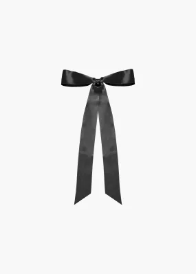 Darla Bow Barrette -- Black