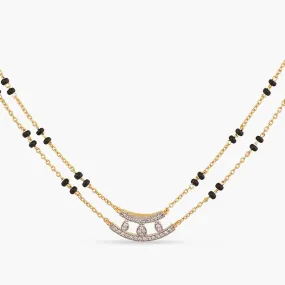 Dazzle Layered CZ Silver Mangalsutra