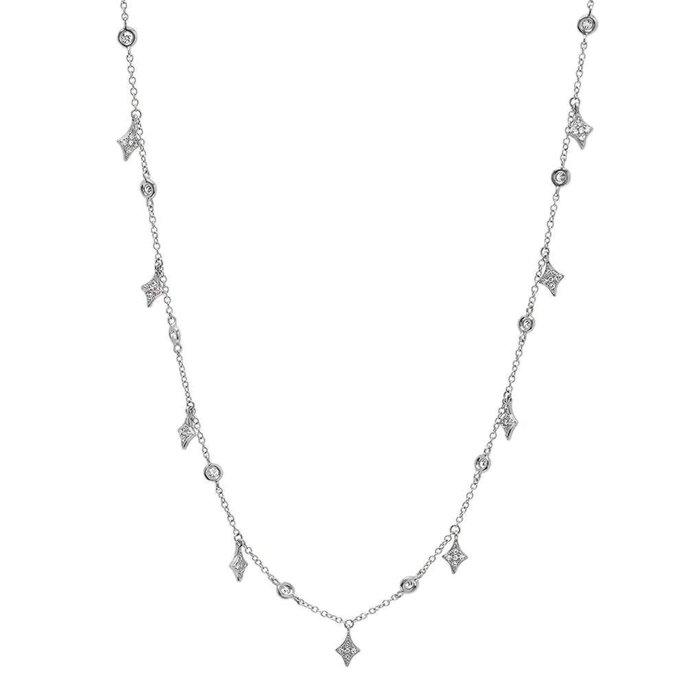 Delicate Diamond Shaped Dangles Necklace