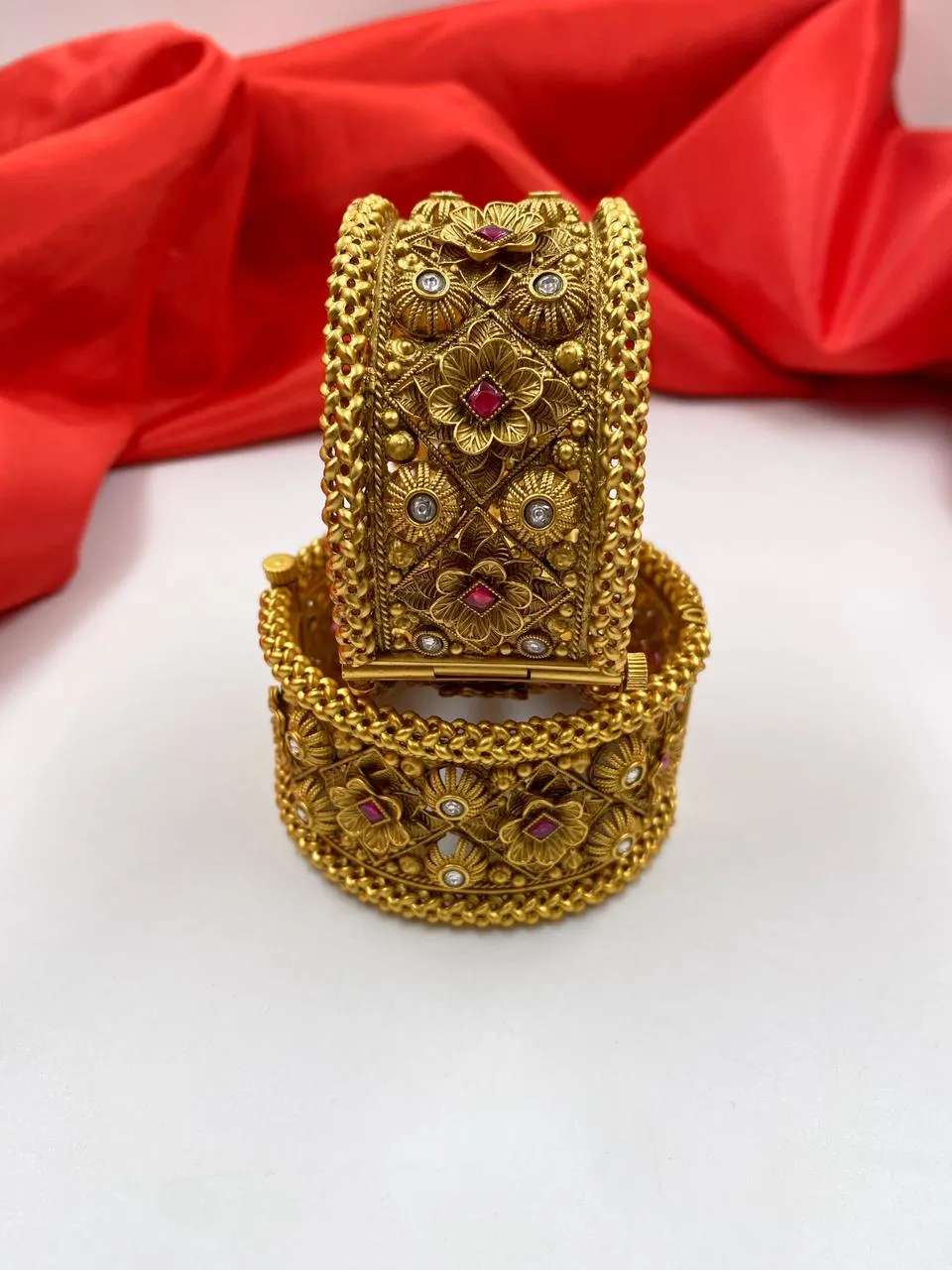 Designer Antique Golden Look Paatla Bangles For Ladies By Gehna Shop