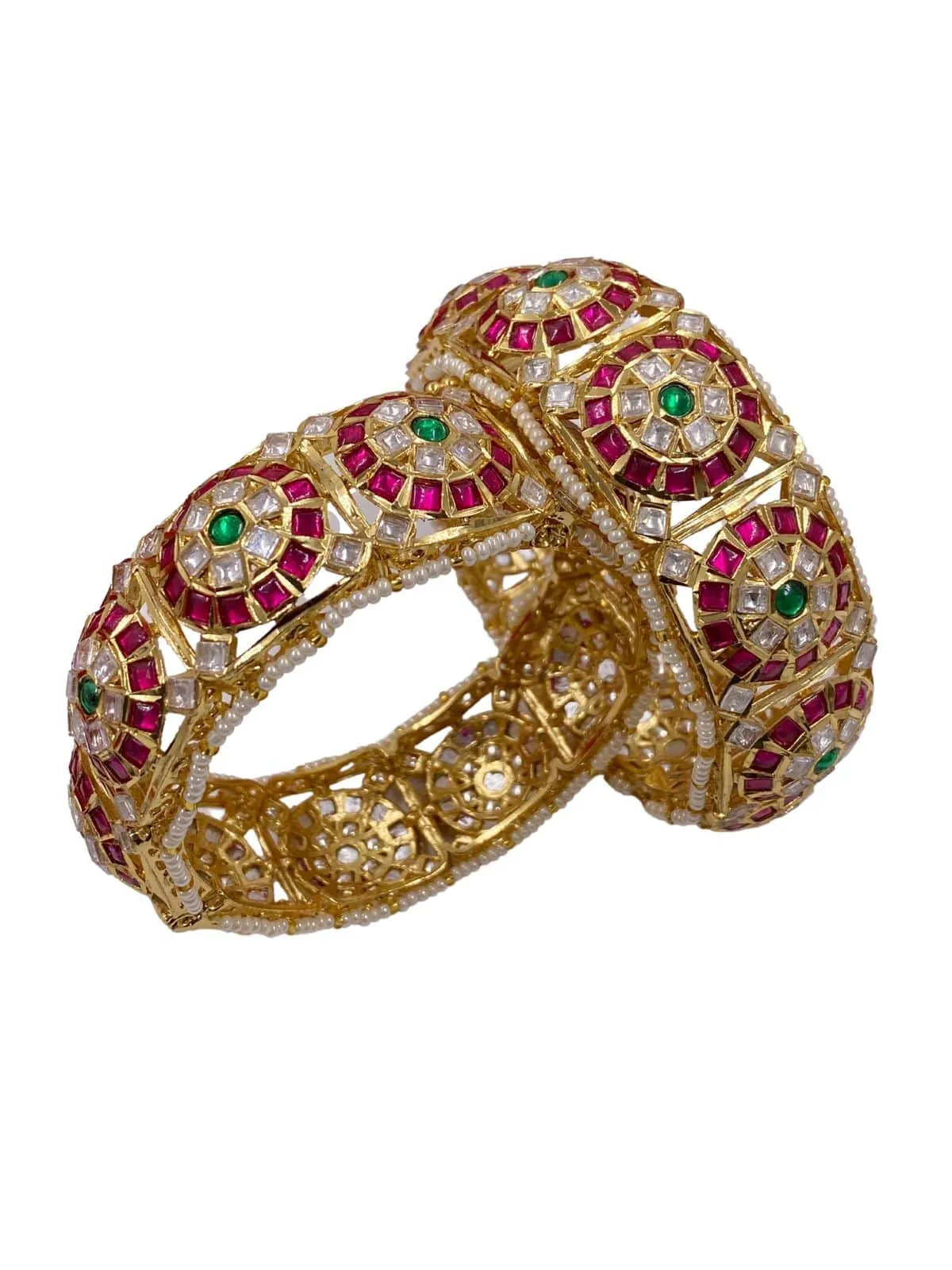 Designer Multi Color Jadau Kundan Bangles For Women