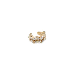 DOUBLE ROW ROUND   MARQUISE DIAMOND EAR CUFF