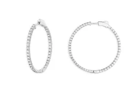 Earrings 18kt Gold Round Hoops & Diamonds