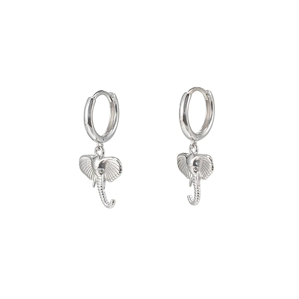 Elephant Huggie Hoop Earrings