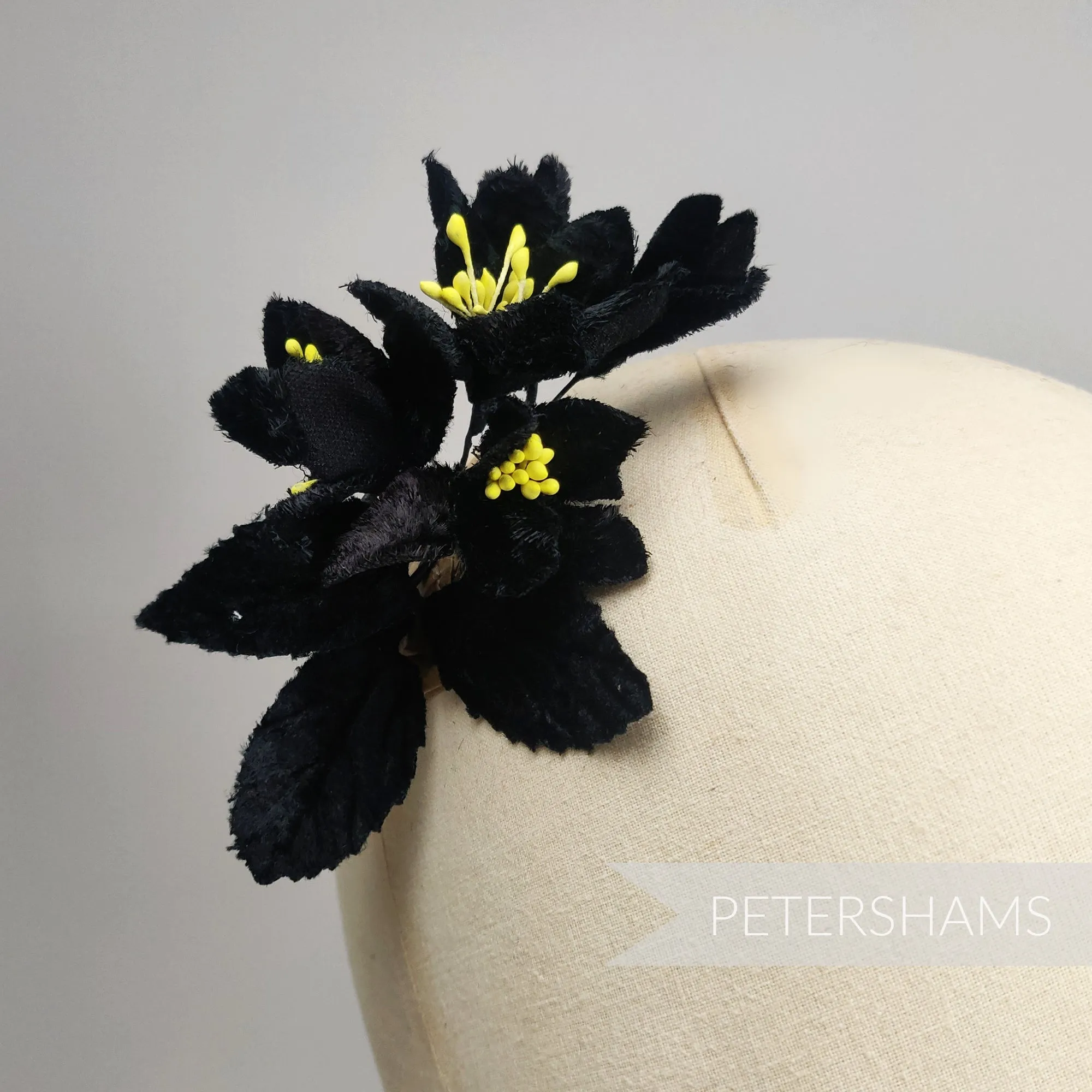 'Elsie' Vintage Velvet Millinery Flower Hat Mount