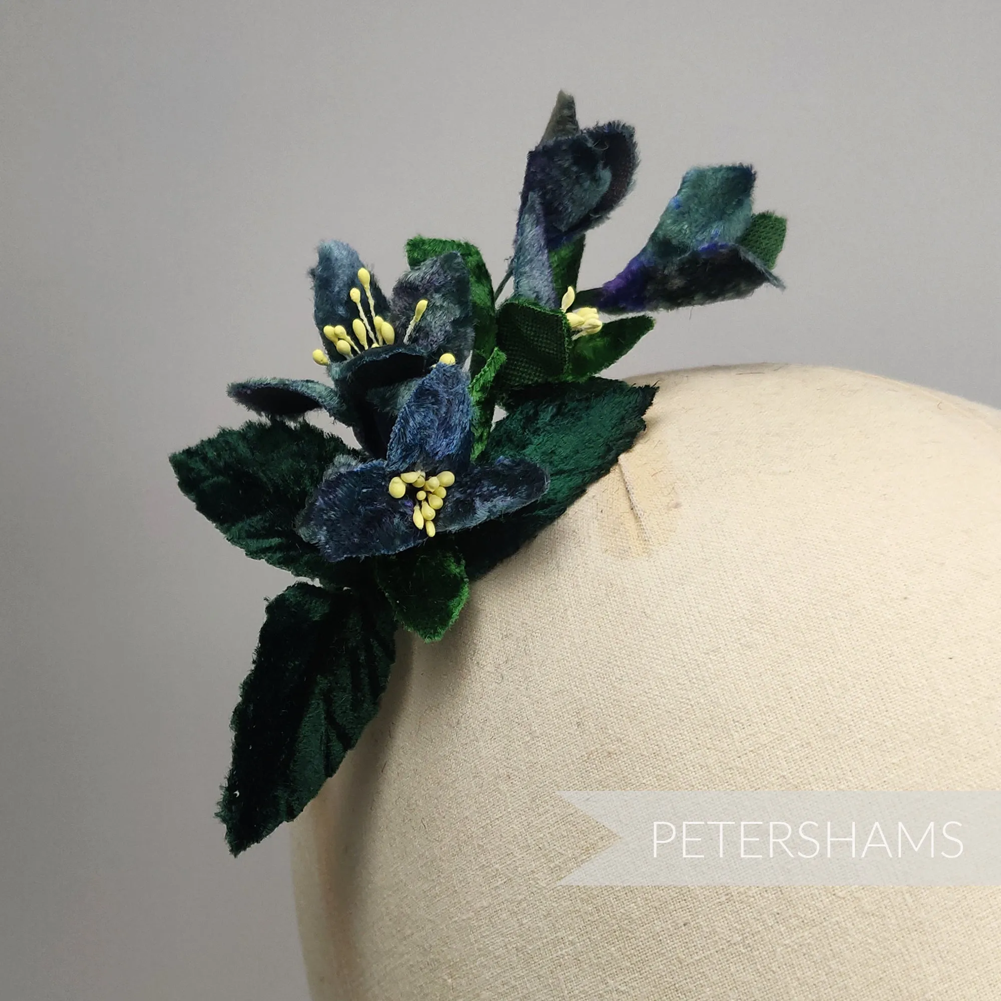 'Elsie' Vintage Velvet Millinery Flower Hat Mount