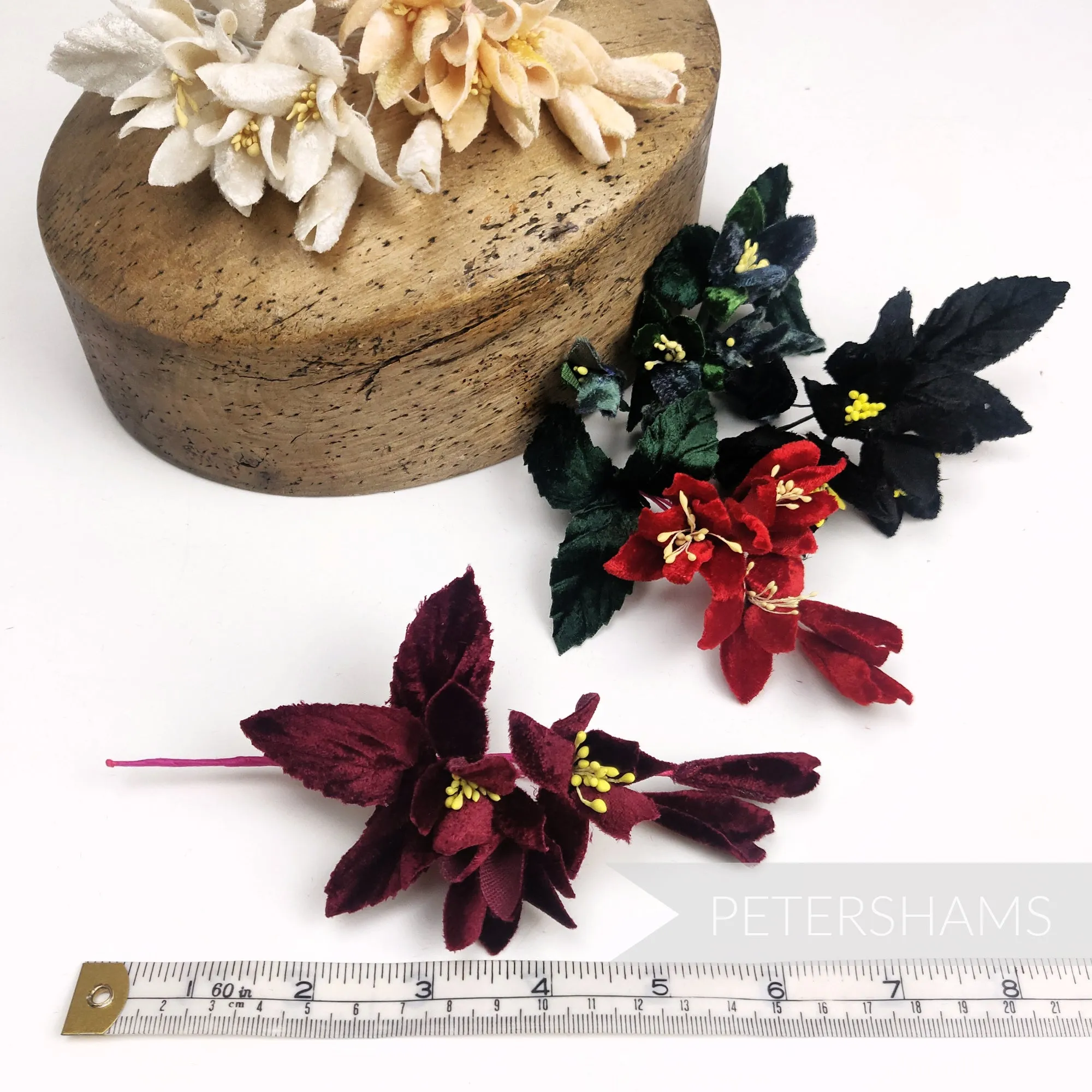 'Elsie' Vintage Velvet Millinery Flower Hat Mount